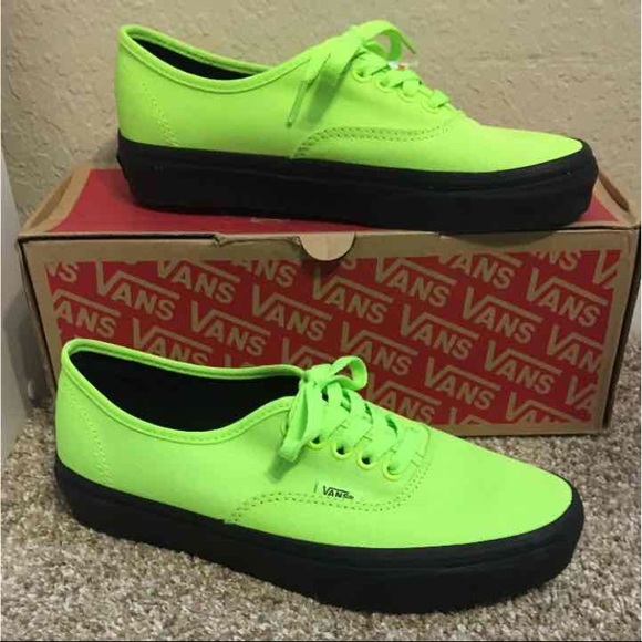 lime green and black vans